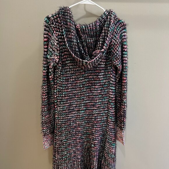 Reserved YFL Multi-Color Textured Knit Duster Cardigan - Picture 2 of 6